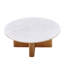 Table basse moderne en marbre naturel avec base en bois massif Comsa