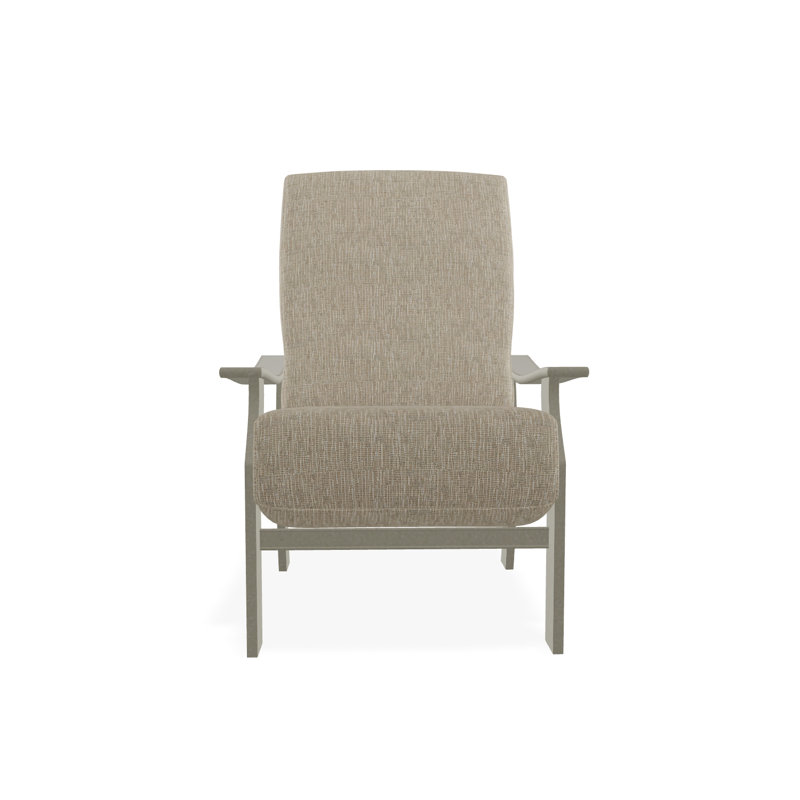 St. Catherine Marine Grade Polymer Deep Seating Cushion Arm Chair, Storm, Grasscloth Dune