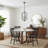 5-lamp matte black adjustable iron pendant light