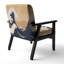 Chaise d'appoint rembourrée nautique et côtière avec accoudoirs Great Wave Mount Fuji Th