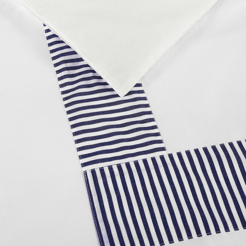 Tommy Hilfiger Madison Oxford Cotton Navy Comforter Set, King Comforter + 2 King Shams