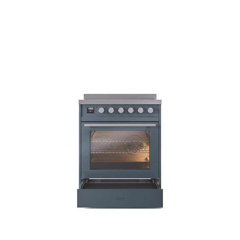Cuisinière à induction 30 po ILVE Professional Plus II, Bleu gris / acier inoxydable