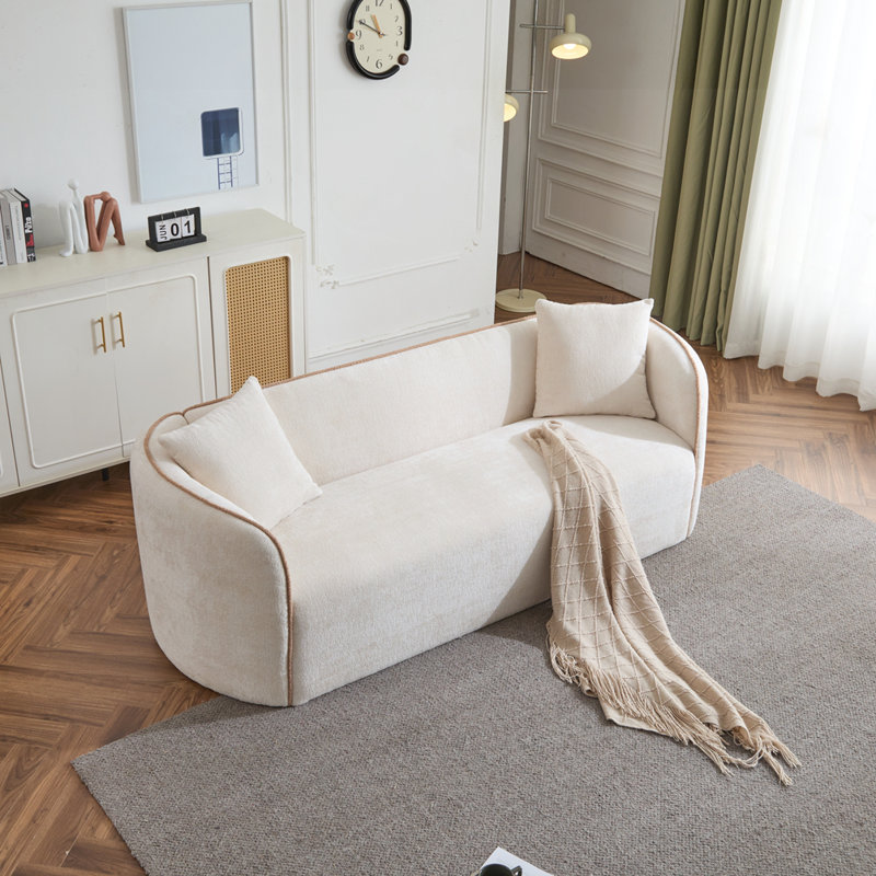 Canapé 82 po courbé 3 places, Beige