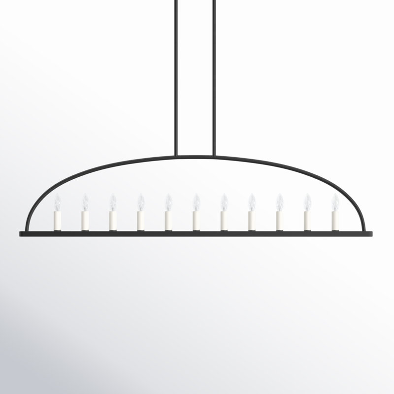 Roumel 11 Light Black Linear Chandelier, Gold