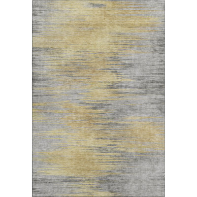 Premium Machine Washable Prisco Gold Rug