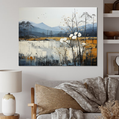 Minimalism Beige And Blue Countryside IV - Countryside Wall Art