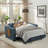 73" Convertible Sleeper Sofa Bed with Pull-Out Bed, Foldable Side Table, USB Ports & Cup Holders, Small Space Multifunction Sleeper Sectional Sofa, Modern Chenille  Upholstered Couch for Living Room, Apartment, Small Space-1088005451
