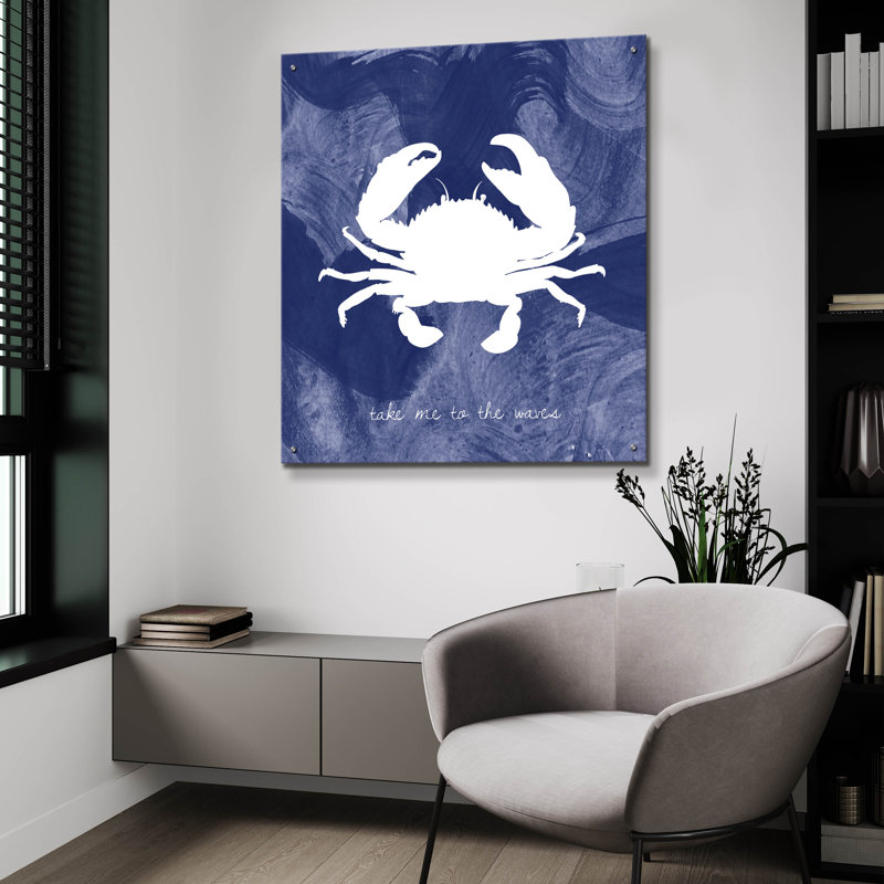 «Crab» par Erin Clark, art mural en verre acrylique, H 36 po x l 36 po x P 0,2 po