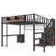 Lit mezzanine en métal avec bureau, tiroirs et ports de chargement USB Elevate-134546004-134546005