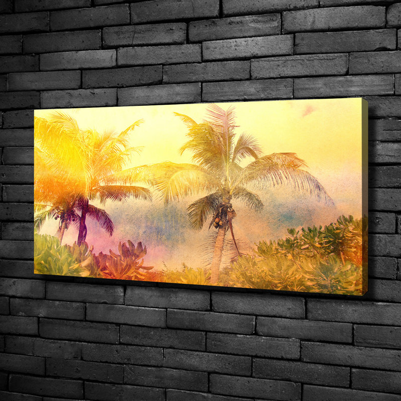 Colourful Palm Trees - Wrapped Canvas Print