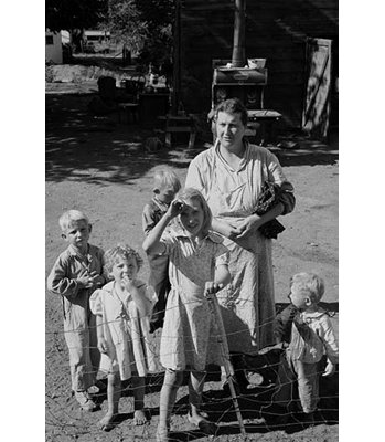 " Squatter Family In Shack Town " by Dorothea Lange