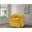 Fauteuil demi-tonneau pivotant de tissu tissé jaune 28 po Tuscolo