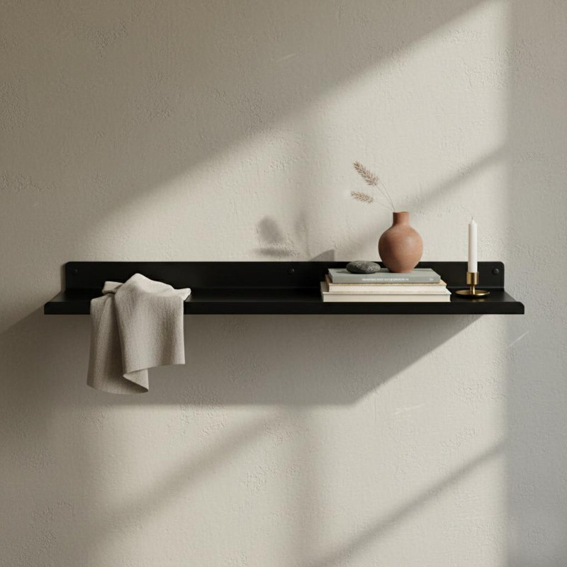 Floatin Shelf U Shape Black, 36"W / 6"D / 2"H, Black