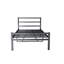 Lit plateforme noir en métal avec tête de lit - stable, aucun sommier nécessaire, cadre de nuit inclus, lit simple, sommier, bruit-130429203
