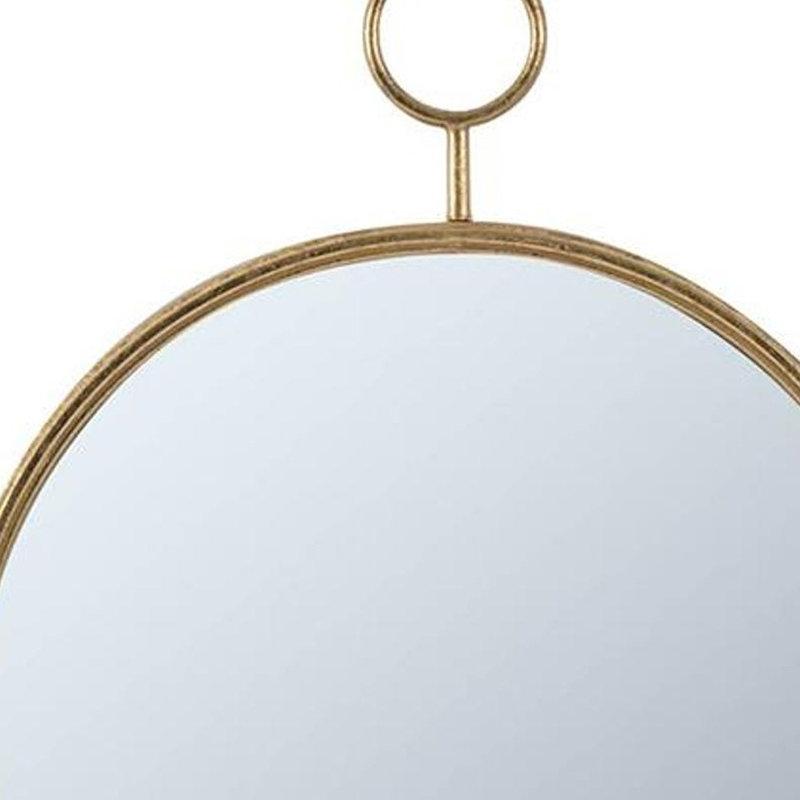 Miroir rond en fer Mankilef, 28,3 po x 22,4 po