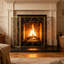 3 Panel Iron Fireplace Screen