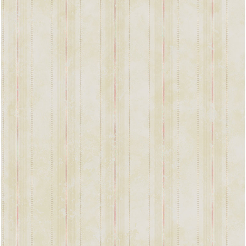 Papier peint rayé patiné Seabrook Designs, Parchemin / pêche