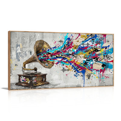 Ensemble de 1 toile murale abstraite sur le thème de la musique