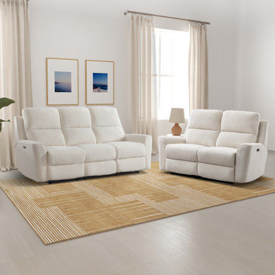 Ensemble de salon inclinable électrique en microfibre 2 pièces Divona