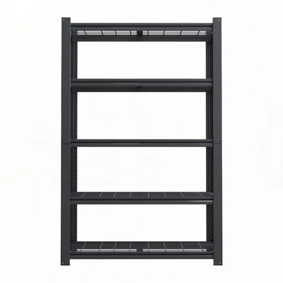 72"H 5-Tier Adjustable Heavy Duty Shelving Metal Mesh Storage Rack (2000 Lbs Loading Capacity) - Metal Shelf Organizer for Pantry, Garage, Kitchen - 35.43"W*15.75"D*72"H - Black