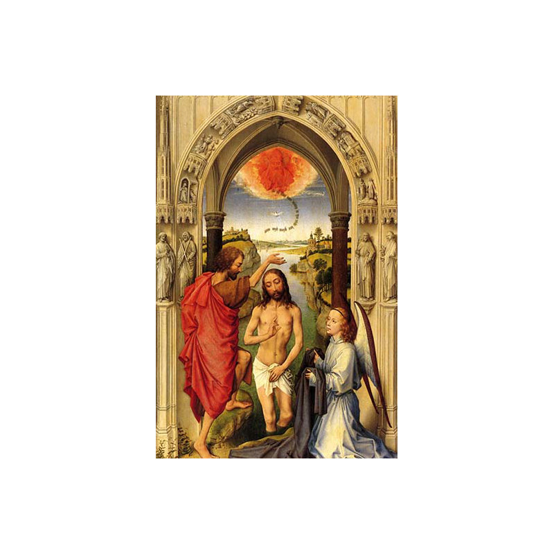 Baptême du christ-impression d’art graphique, H 30 po x l 20 po x P 1,5 po