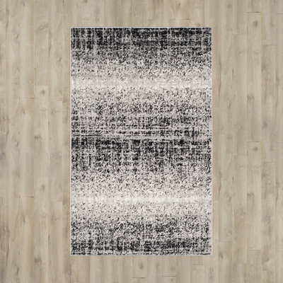 Riebe Abstract Silver/Black Area Rug