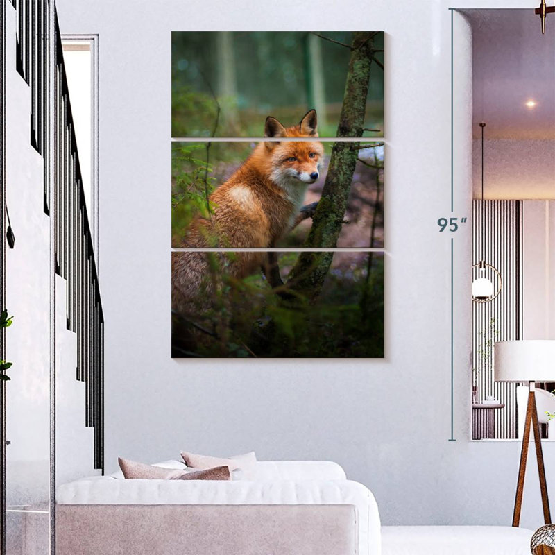 Brampt Wild Forest Fox, 74" H x 48" W