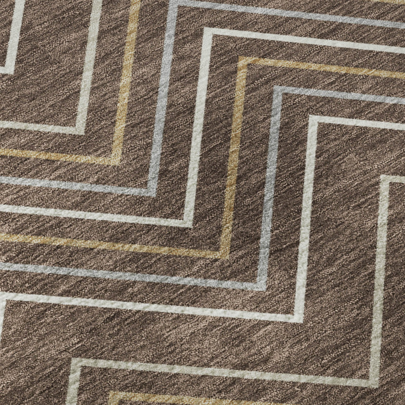 Tapis de qualité supérieure lavable à la machine Mayfield AMF2391, Brun, 10 pi x 14 pi