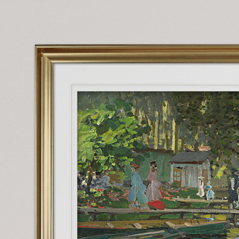 « salle de bain à la grenouillere », impression, H 20 po x l 24 po x P 1,5 po, Or