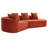 Spacious Modern Sofas, Orange Polyester Sectional With Chaise Lounge