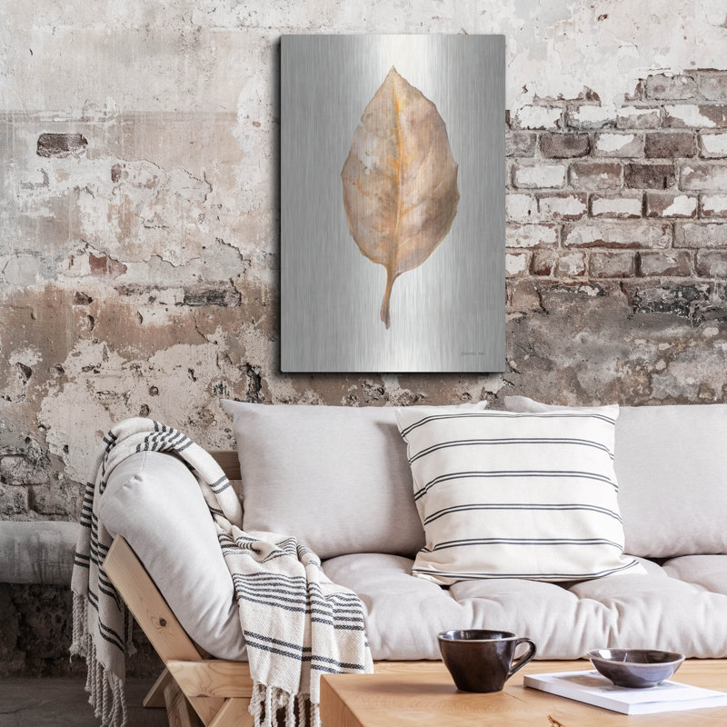 Winston Porter «Fallen Leaf 2 Texture» par Danhui Nai, art mural en métal, H 36 po x l 36 po
