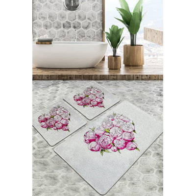 Ensemble de tapis de bain luxueux (3 pièces), en polyester doux, 23,6 po x 39,4 po (1 pièce) et 19,7 po x 23,6 po (2 pièces) | Antibactérien, antidérapant, 20,5 oz / pied carré | Lavable à la machine et durable, parfait pour les salles de bain élégantes