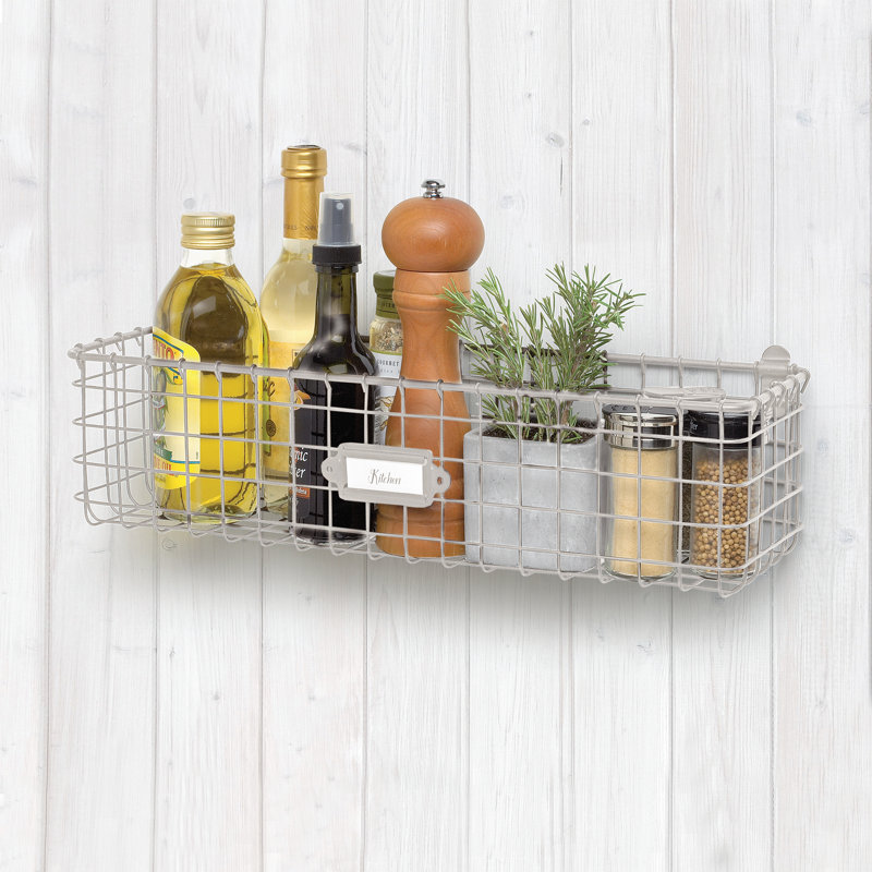Albie Metal Wall Organizer with Wall Baskets