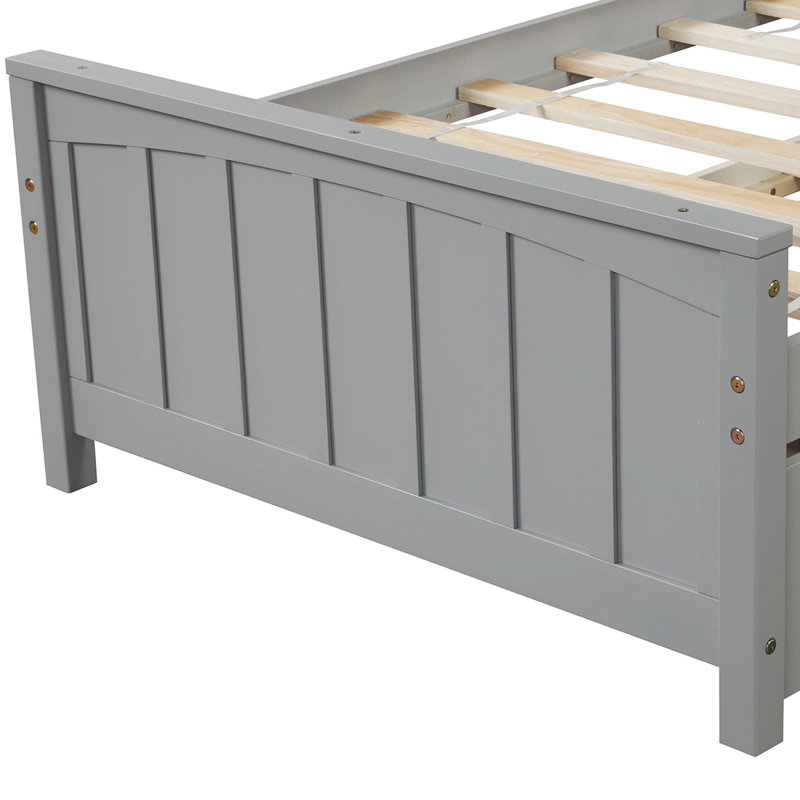 Canapé-lit convertible double 2-en-1, canapé-lit rabattable, Gris, Bois massif