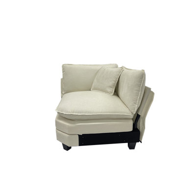 Fauteuil d'angle rembourré en forme de V avec coussins de 35 po