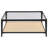 Bergess Glass Top Metal With Cane Shelf Coffee Table Black
