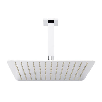 Signature Hardware 10" Modern Square Rainfall Shower Head with 4" Square Ceiling Mount Arm 2.5 gpm