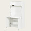 Buffet de cuisine compact autoportant avec huche, poste de travail rabattable et prise de courant intégrée, tablettes réglables, 35,8 po x 15 po x 69 po-1717887070