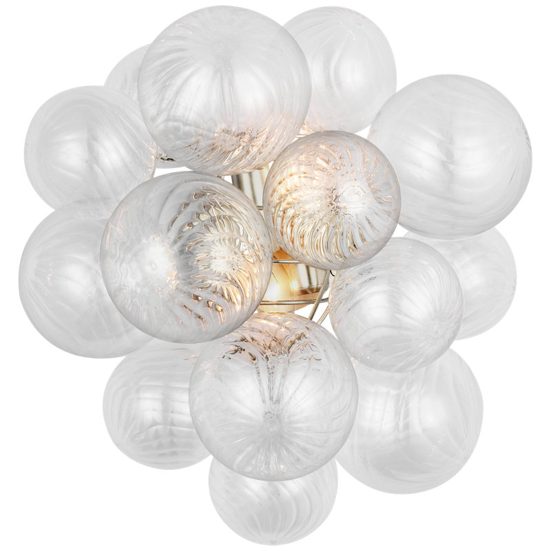 Talia 2 - Light Flush Mounted Sconce, Burnished Silver Leaf