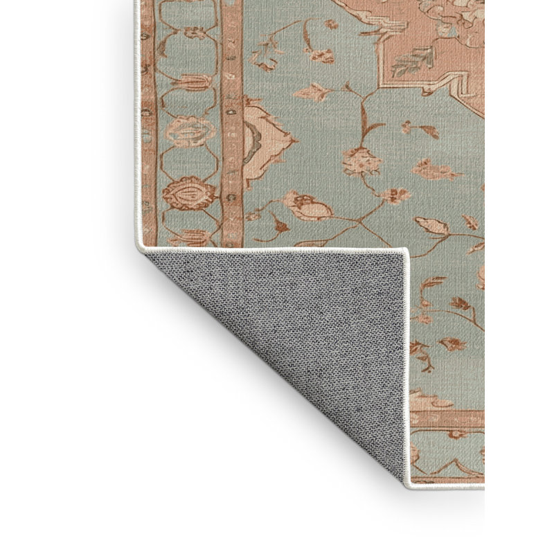 Machine Washable Afyon Beige Area Rug, Round 5'