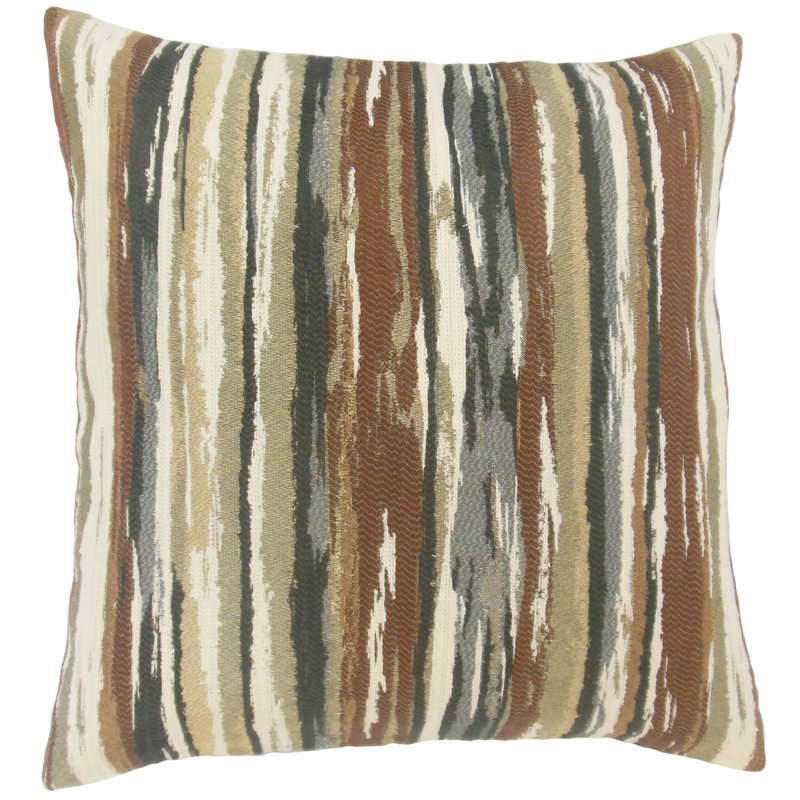 Striped Reversible Throw Pillow, Earth, 20" H x 20" W