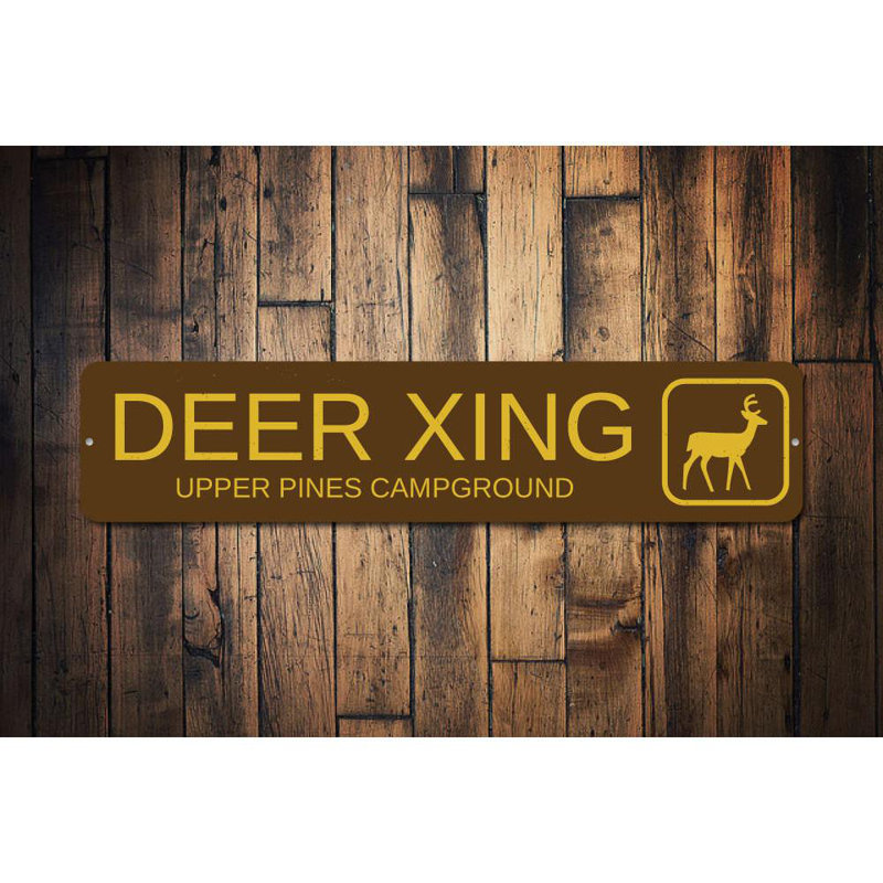 Panneau en aluminium personnalisé Deer Crossing Trail, H 6 po x l 24 po x P 0,063 po