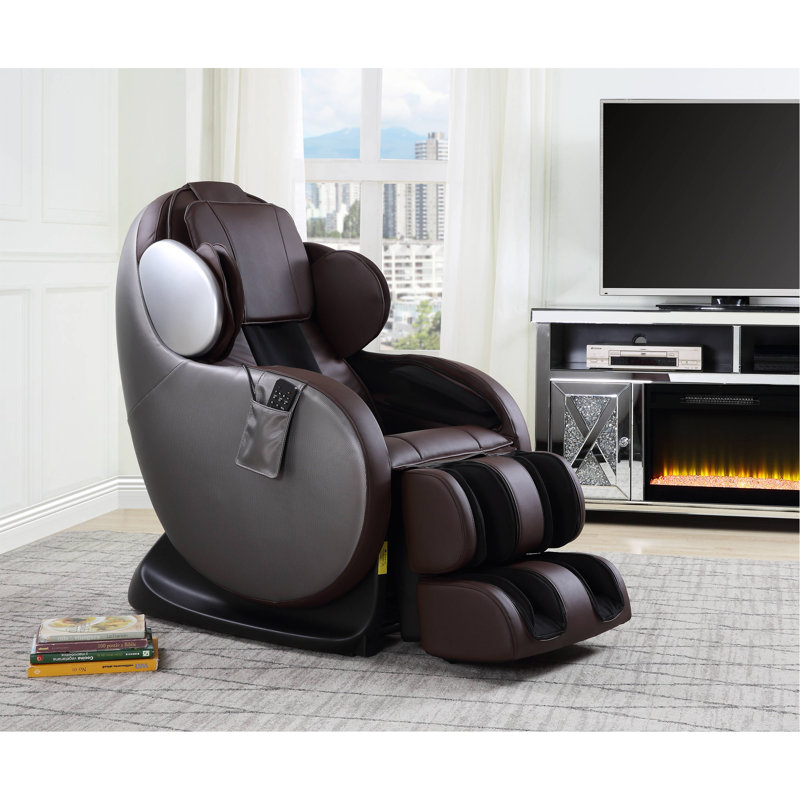 Fauteuil de massage en cuir synthétique Pacari, Chocolat