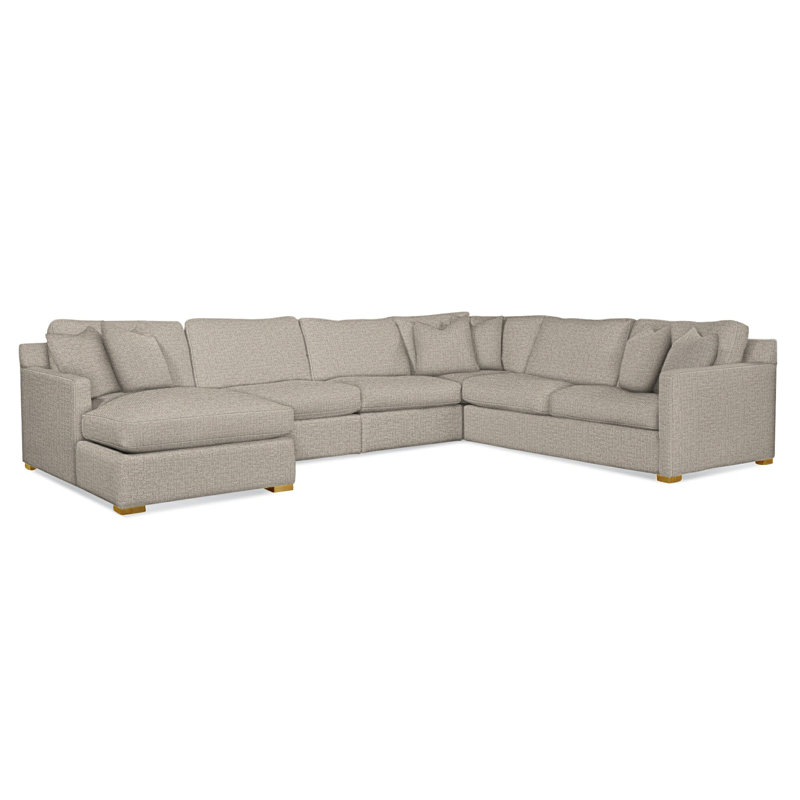 Canapé modulaire d'angle faisant face à la droite de 155 po Bel-Air, Orienté à droite, Velours taupe Marquis 0913-73