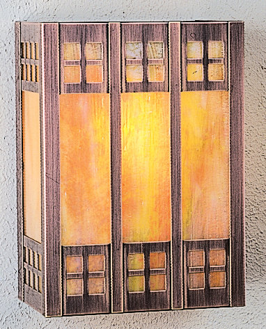 Glasgow 1 - Light Flush Mounted Sconce, 9" H x 6.5" W x 4" D, Bronze, Gold White Iridescent