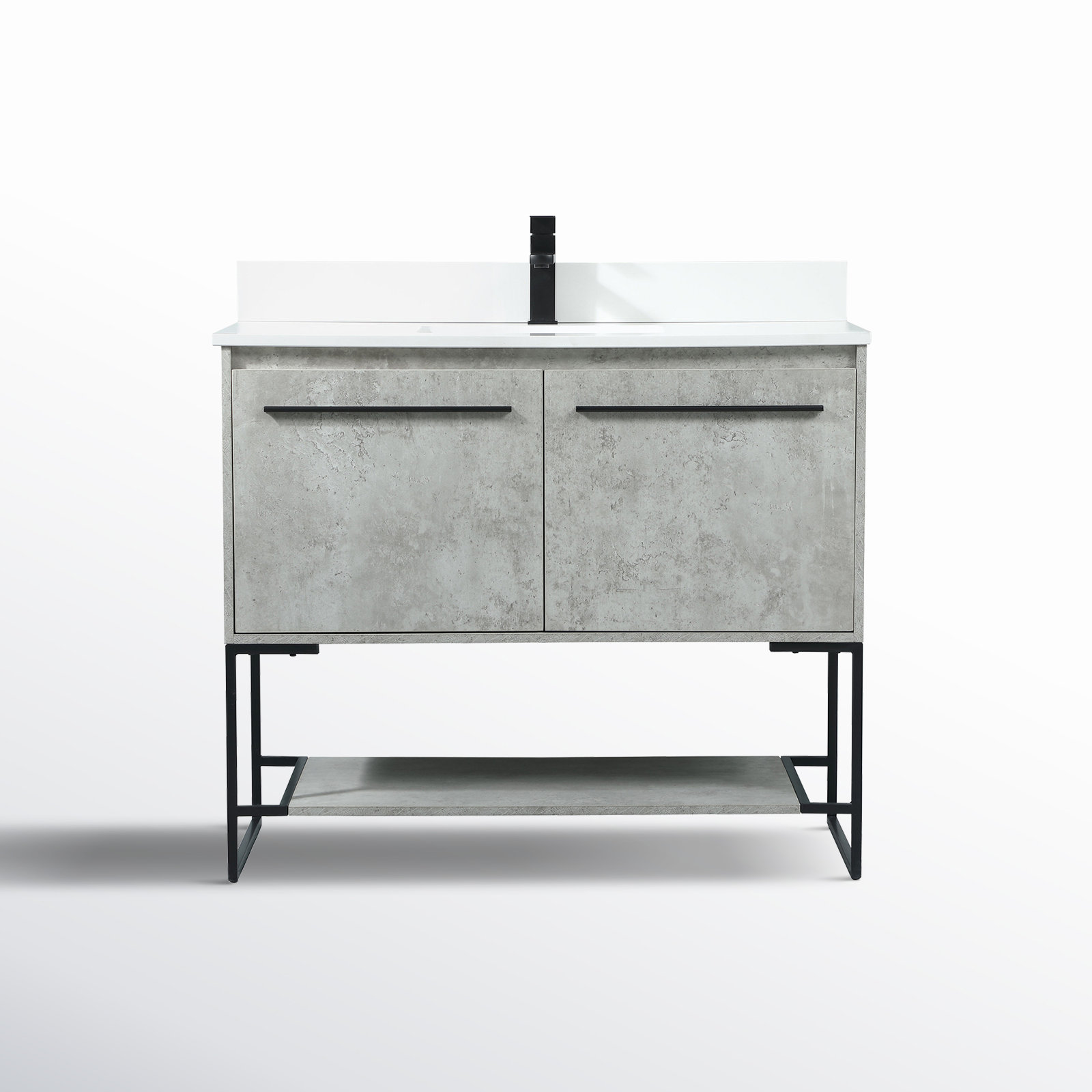 Rozell 40'' Single Bathroom Vanity, Concrete Gray