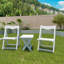 Table et chaise pliables avec hanches blanches et 2 chaises, mobilier d'extérieur idéal pour se détendre et bistro