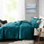 Housse de couette en velours bleu sarcelle pour grand / grand lit Classy