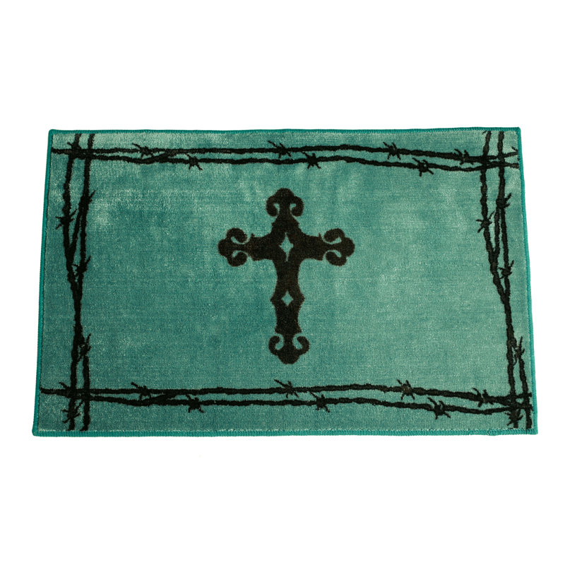 Tapis turquoise Cross