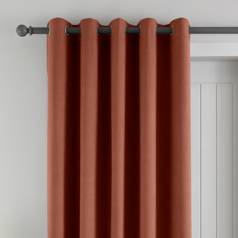Wilson Blackout Thermal Eyelet Door Panel, 43cm W x 213cm L, Orange